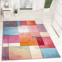 Stílusos színes kockás szőnyeg - 70x140 cm