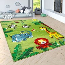 Dzsungel állatos gyerekszoba szőnyeg - zöld 160x220 cm