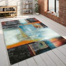 Rövidszálú absztrakt mintás szőnyeg - színes 60x100 cm