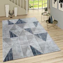   Rövidszálú szőnyeg háromszöges mintával - kék, szürke 80x150 cm
