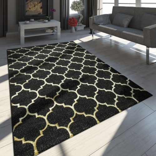Marokkói mintás szőnyeg - szürke-arany 120x170 cm