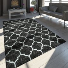 Marokkói mintás szőnyeg - szürke-ezüst 200x290 cm
