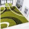 Shaggy szőnyeg köríves mintával - zöld 70x250 cm