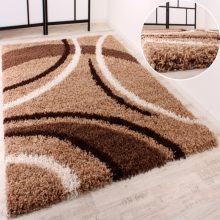 Shaggy szőnyeg köríves mintával - barna 70x140 cm