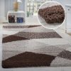Shaggy szőnyeg geometrikus mintával - barna 300x400 cm