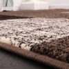 Modern rövidszálú szőnyeg négyzet mintás - barna 120x170 cm
