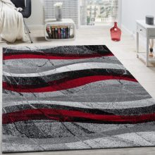   Hullám-márvány mintás szőnyeg - piros, szürke 160x230 cm