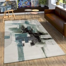 Absztrakt mintás szőnyeg - türkiz 80x150 cm