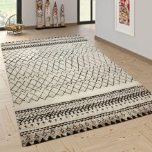   Skandináv stílusú szőnyeg zig-zag mintával - krém 120x170 cm