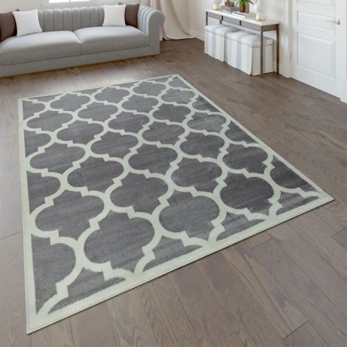 Marokkói csempemintás szőnyeg - szürke 60x100 cm