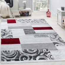 Inda mintás modern szőnyeg - piros és szürke 240x340 cm