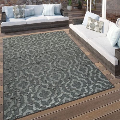 Bel- és kültéri marokkói mintás szőnyeg - szürke 60x100 cm
