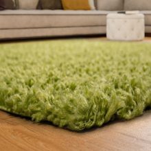 Shaggy egyszínű szőnyeg - zöld 80 cm átmérőjű