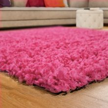 Shaggy egyszínű szőnyeg - Rózsaszín 80 cm átmérőjű