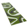 Absztrakt hullám mintás szőnyeg - zöld 80x300 cm