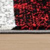 Kockás-márvány mintás szőnyeg - szürke-piros 120x170 cm