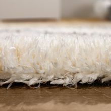 Hosszú szálú gyémántmintás szőnyeg - krém 200x200 cm