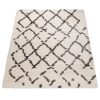Hosszú szálú szabálytalan rácsos szőnyeg - krém 200x200 cm