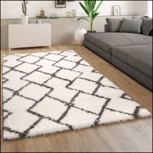   Shaggy hosszúszálú szőnyeg skandi mintával - krém 80x150 cm