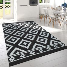   Rövidszálú skandináv stílusú szőnyeg - fekete 60x110 cm