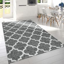   Modern síkszövésű marokkói mintás szőnyeg - szürke-fehér 120x170 cm