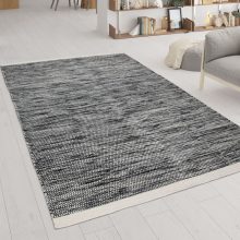 Tarka síkszövésű szőnyeg - fehér és fekete 240x340 cm
