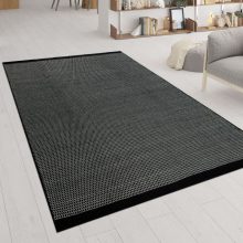 Tarka síkszövésű szőnyeg - fekete 60x110 cm
