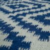 Marokkói mintás kézzel szőtt szőnyeg - fehér és kék 120x170 cm