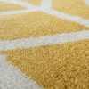 Rövidszálú szőnyeg Skandináv mintával - sárga, fehér 80x300 cm