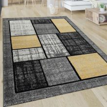   Rövidszálú szőnyeg négyzetes mintával - szürke 240x340 cm