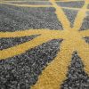 Rövidszálú szőnyeg absztrakt vonalas mintával - szürke, sárga 60x100 cm