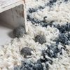 Hosszú szálú rombuszmintás szőnyeg - krém 80x150 cm