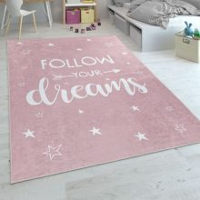   Motivációs feliratú gyerekszoba szőnyeg - rózsaszín 120x160 cm