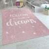 Motivációs feliratú gyerekszoba szőnyeg - rózsaszín 140x200 cm