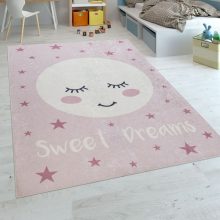   Éjszakai holdmintás gyerekszoba szőnyeg - rózsaszín 80x150 cm