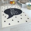 Gyerekszoba szőnyeg kisfiús felirattal - fekete-fehér 80x150 cm