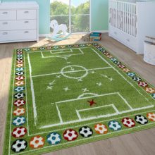 Gyermekszőnyeg futball mintával - zöld 160x220 cm