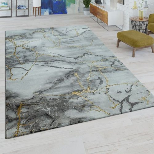 Rövidszálú márvány mintás szőnyeg - arany 200x290 cm