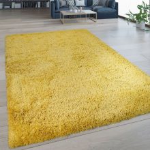   Mosható hosszú szálú monokróm szőnyeg - sárga 60x100 cm