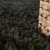 Mosható hosszú szálú monokróm szőnyeg - fekete 160x220cm