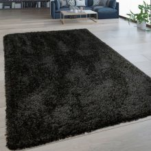   Mosható hosszú szálú monokróm szőnyeg - fekete 200x280 cm