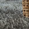 Mosható hosszú szálú monokróm szőnyeg - szürke 80x150 cm