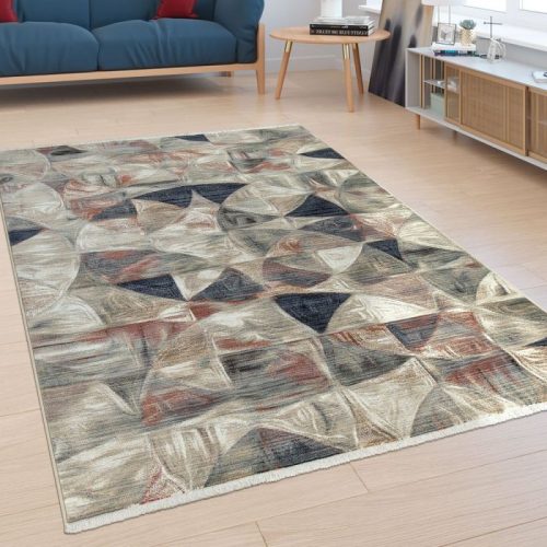 Short-Pile Rug Abstract Design Colourful
