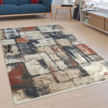 Rövidszálú mozaik mintás szőnyeg - színes 200x290 cm