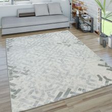   Rövidszálú labirintus mintás szőnyeg - szürke 200x280 cm