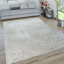 Rövidszálú szőnyeg cikkcakk mintás - szürke 60x100 cm