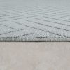Bel- és kültéri lapos szövésű geometriai mintás szőnyeg - fehér 80x150 cm