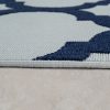 Bel- és kültéri lapos szövésű marokkói mintás szőnyeg - fehér-kék 80x150 cm
