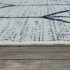 Bel- és kültéri lapos szövésű geometriai mintás szőnyeg - fehér-kék 80x150 cm