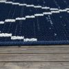 Bel- és kültéri lapos szövésű rombusz mintás szőnyeg - kék 80x150 cm